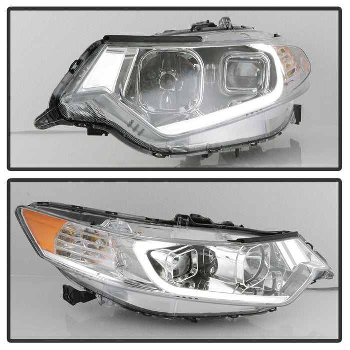 xTune 09-14 Acura TSX Projector Headlights - Light Bar DRL - Chrome (PRO-JH-ATSX09-LB-C)SPYDER