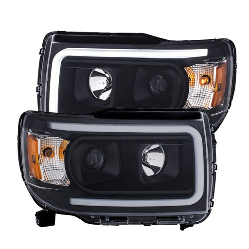 ANZO 2015+ GMC Canyon Projector Headlights w/ Plank Style Design Black w/ AmberANZO