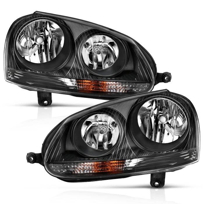 ANZO 2006-2009 Volkswagen Us Rabbit Crystal Headlight Black (Halogen Only)ANZO