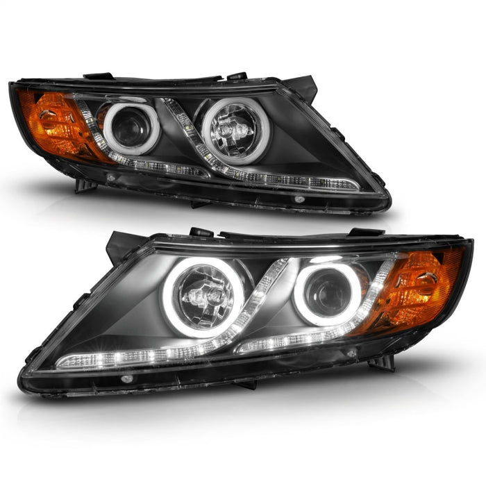 ANZO 2011-2013 Kia Optima Projector Headlights w/ Halo Black (CCFL)ANZO