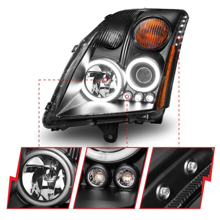 ANZO 2007-2012 Nissan Sentra Projector Headlights BlackANZO