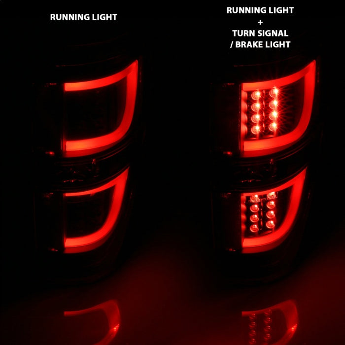 ANZO 2009-2013 Ford F-150 LED Taillights BlackANZO