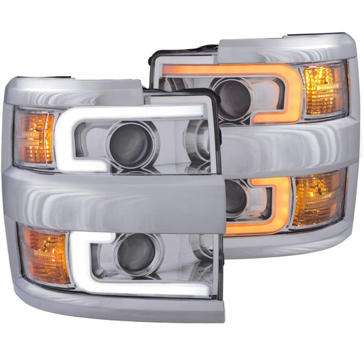 ANZO Projector Headlights 15-17 Chevrolet Silverado 2500HD / 3500HD Chrome w/ Chrome RimANZO