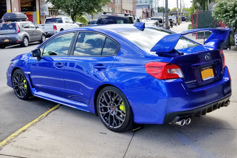 Rally Armor 15-21 Subaru WRX/STI (Sedan ONLY) Black UR Mud Flap w/ Green LogoRally Armor