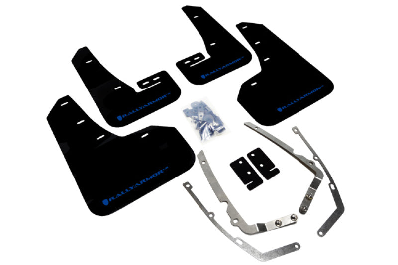 Rally Armor 15-21 VW Golf/GTI/TSI Black UR Mud Flap w/ Blue LogoRally Armor