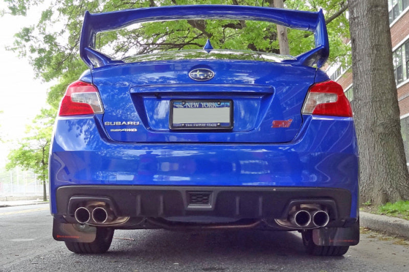 Rally Armor 15-21 Subaru WRX/STI (Sedan ONLY) Red UR Mud Flap w/ White LogoRally Armor