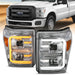 ANZO 11-16 Ford F-250/F-350/F-450 Projector Headlights w/ Plank Style Switchback Chrome w/AmberANZO