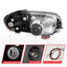 ANZO 00-04 Toyota Tundra (Fits Reg/Acc Cab Only) Crystal Headlights w/Light Bar Black w/Corner LightANZO