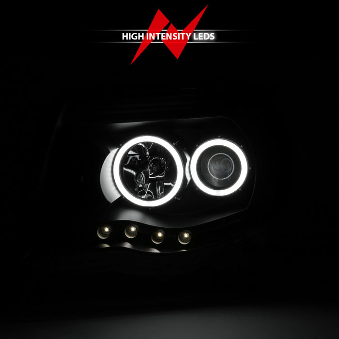 ANZO 2005-2011 Toyota Tacoma Projector Headlights w/ Halo BlackANZO