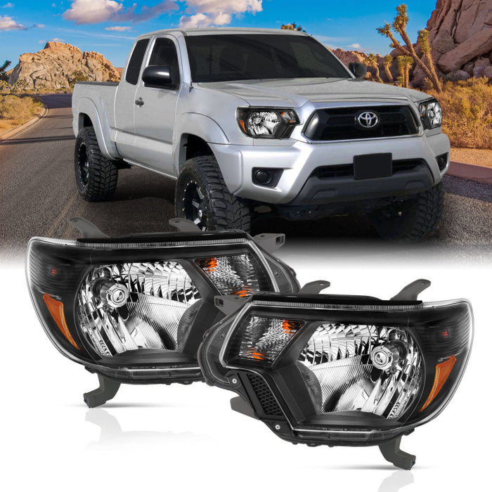 ANZO 2012-2015 Toyota Tacoma Crystal Headlights BlackANZO