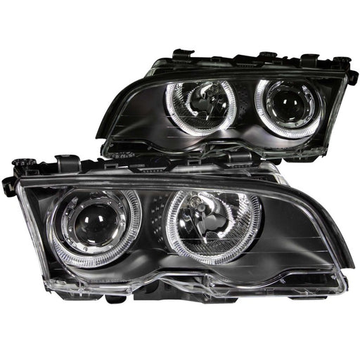 ANZO 1999-2001 BMW 3 Series E46 Projector Headlights w/ Halo BlackANZO