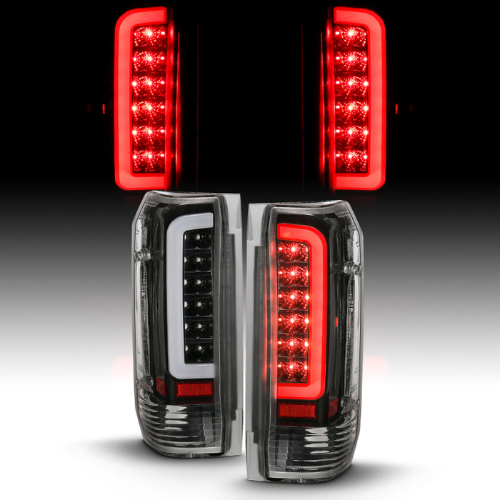 ANZO 1987-1996 Ford F-150 LED Taillights Black Housing Clear Lens (Pair)ANZO