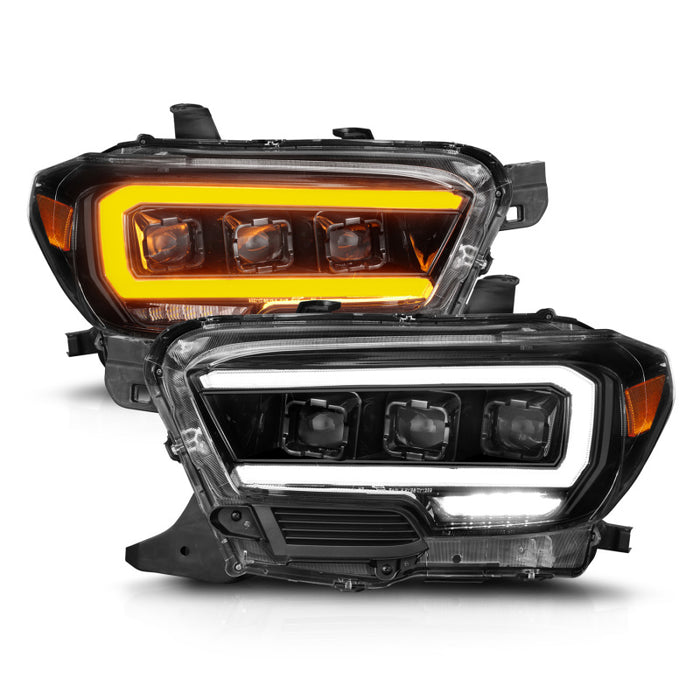 ANZO 16-22 Toyota Tacoma SR/SR5 ONLY Full LED Proj Headlights w/Light Bar Seq. Blk w/Initiation LgtANZO