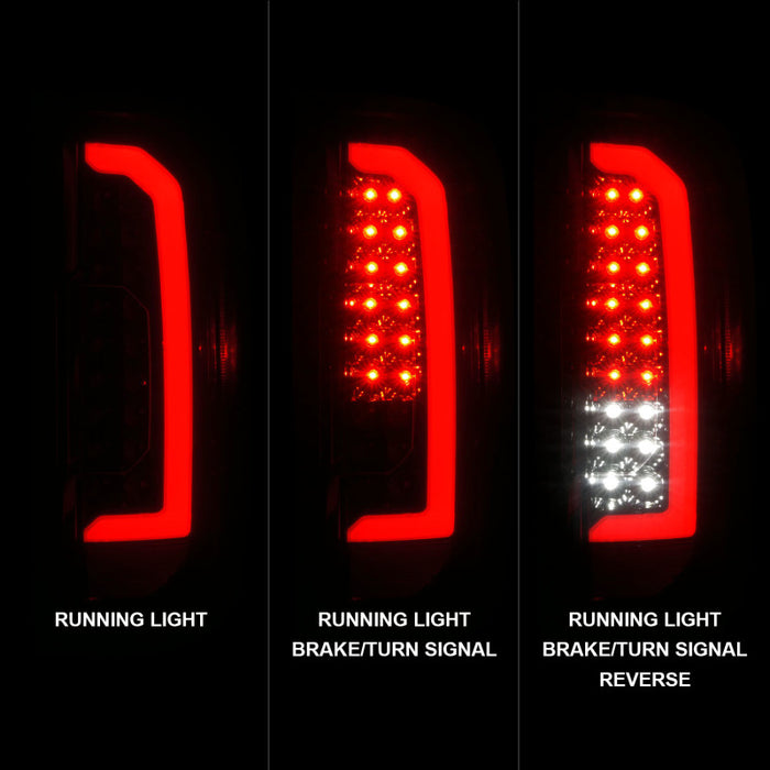 ANZO 15-21 GMC Canyon Full LED Tail Lights w/ Red Lightbar Black Housing Smoke LensANZO