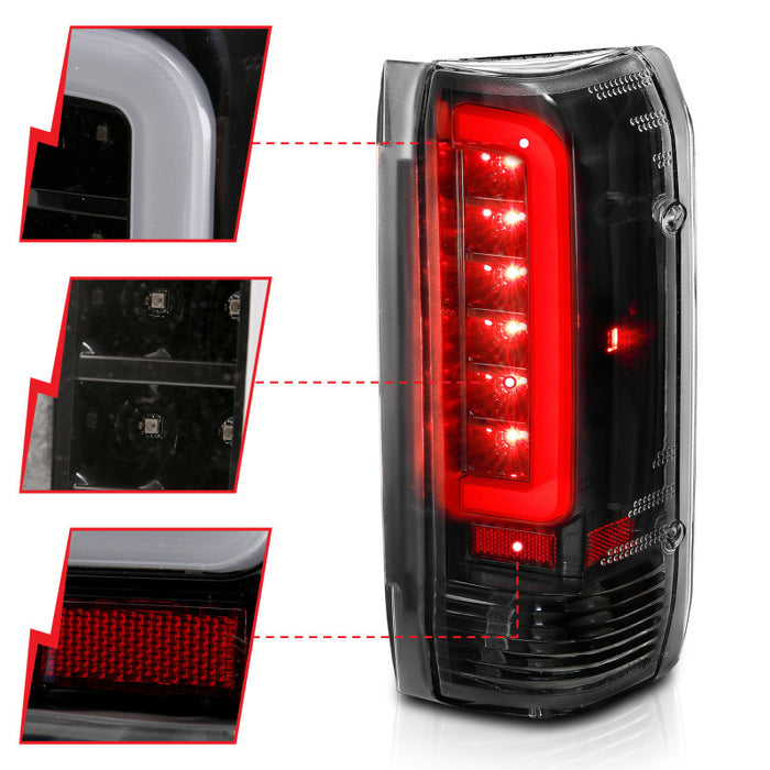 ANZO 1987-1996 Ford F-150 LED Taillights Black Housing Clear Lens (Pair)ANZO