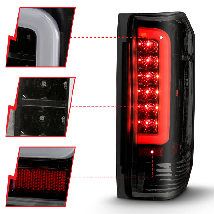 ANZO 1987-1996 Ford F-150 LED Taillights Black Housing Smoke Lens (Pair)ANZO