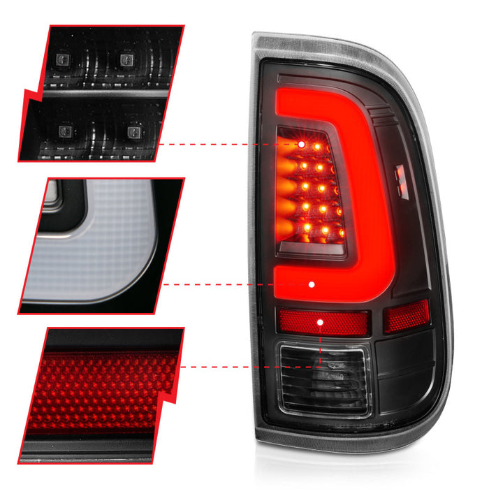 ANZO 2008-2016 Ford F-250 LED Taillights Black Housing Clear Lens (Pair)ANZO