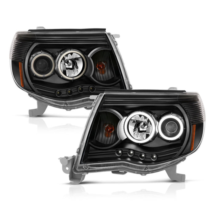 ANZO 2005-2011 Toyota Tacoma Projector Headlights w/ Halo BlackANZO