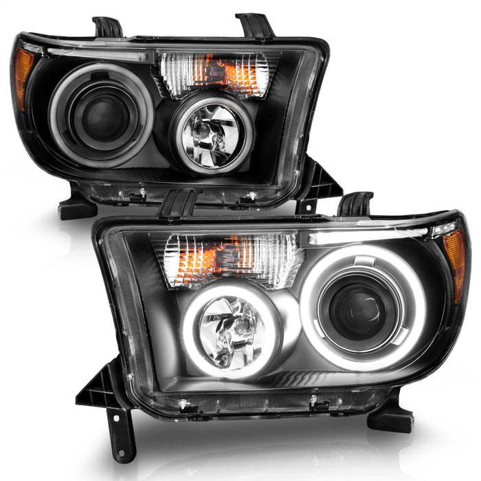 ANZO 2007-2013 Toyota Tundra Projector Headlights w/ Halo Black (CCFL)ANZO