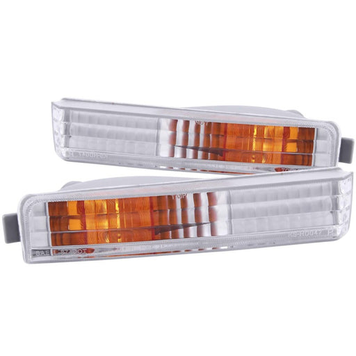 ANZO 1990-1991 Honda Accord Euro Parking Lights Chrome w/ Amber ReflectorANZO