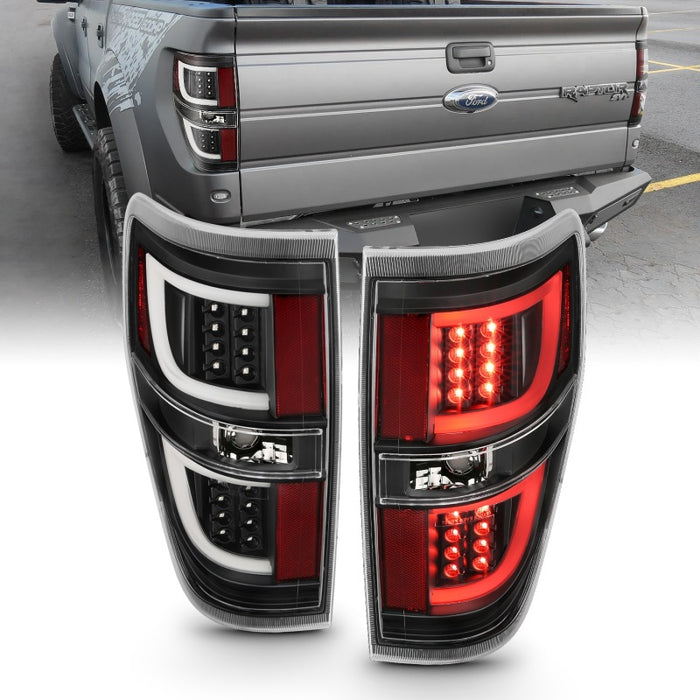 ANZO 2009-2013 Ford F-150 LED Taillights BlackANZO