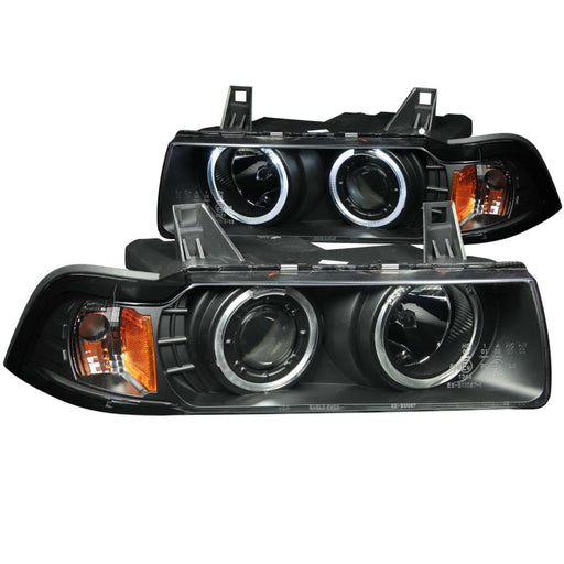 ANZO 1992-1998 BMW 3 Series E36 Projector Headlights w/ Halo Black (CCFL) G2ANZO