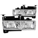 ANZO 1988-1998 Chevrolet C1500 Crystal Headlights Chrome w/o BulbsANZO