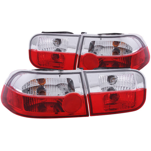 ANZO 1992-1995 Honda Civic Taillights Red/ClearANZO