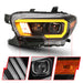 ANZO 2016-2017 Toyota Tacoma Projector Headlights w/ Plank Style Switchback Black w/ AmberANZO