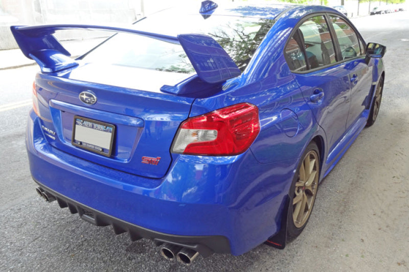 Rally Armor 15-21 Subaru WRX/STI (Sedan ONLY) Red UR Mud Flap w/ White LogoRally Armor