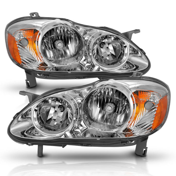 ANZO 2005-2008 Toyota Corolla Crystal Headlight Chrome AmberANZO