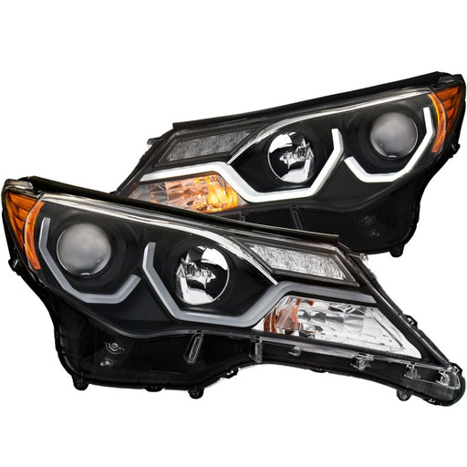 ANZO 2013-2015 Toyota Rav4 Projector Headlights w/ Plank Style Design BlackANZO