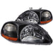 ANZO 1996-1998 Honda Civic Crystal Headlights BlackANZO