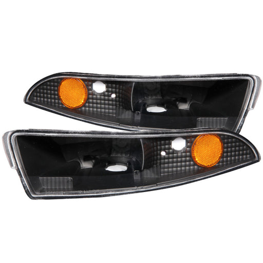 ANZO 1993-2002 Chevrolet Camaro Euro Parking Lights Black w/ Amber ReflectorANZO