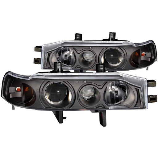 ANZO 1990-1993 Honda Accord Projector Headlights w/ Halo Black 1pcANZO