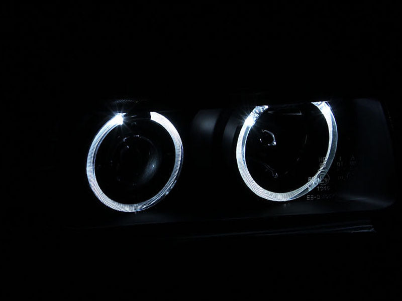 ANZO 1992-1998 BMW 3 Series E36 Projector Headlights w/ Halo Black (CCFL) G2ANZO