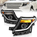 ANZO 11-15 Ford Explorer (w/Factory Halogen HL Only) Projector Headlights w/Light Bar Black HousingANZO