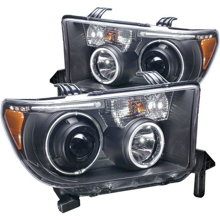 ANZO 2007-2013 Toyota Tundra Projector Headlights w/ Halo Black (CCFL)ANZO