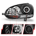 ANZO 2006-2009 Volkswagen Rabbit Projector Headlights w/ Halo Black (CCFL)ANZO