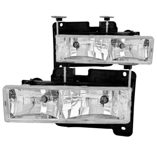 ANZO 1988-1998 Chevrolet C1500 Crystal Headlights ChromeANZO