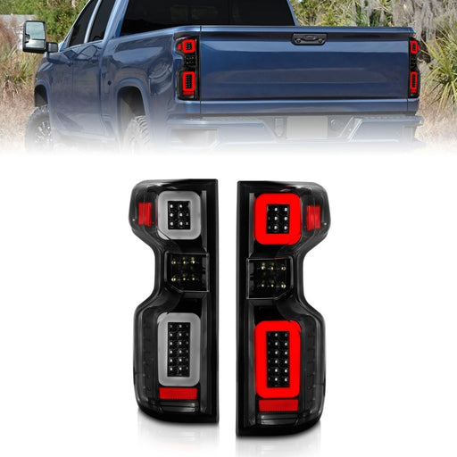 Anzo 19-21 Chevy Silverado Full LED Tailights Black Housing Clear Lens G2 (w/C Light Bars)ANZO