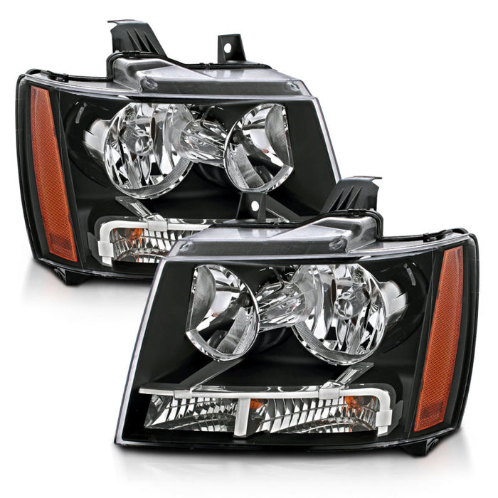 ANZO 2007-2014 Chevrolet Tahoe/Suburban Crystal Headlights BlackANZO