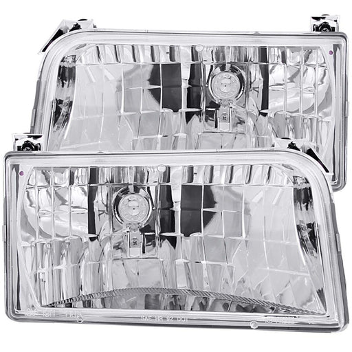 ANZO 1992-1996 Ford F-150 Crystal Headlights ChromeANZO